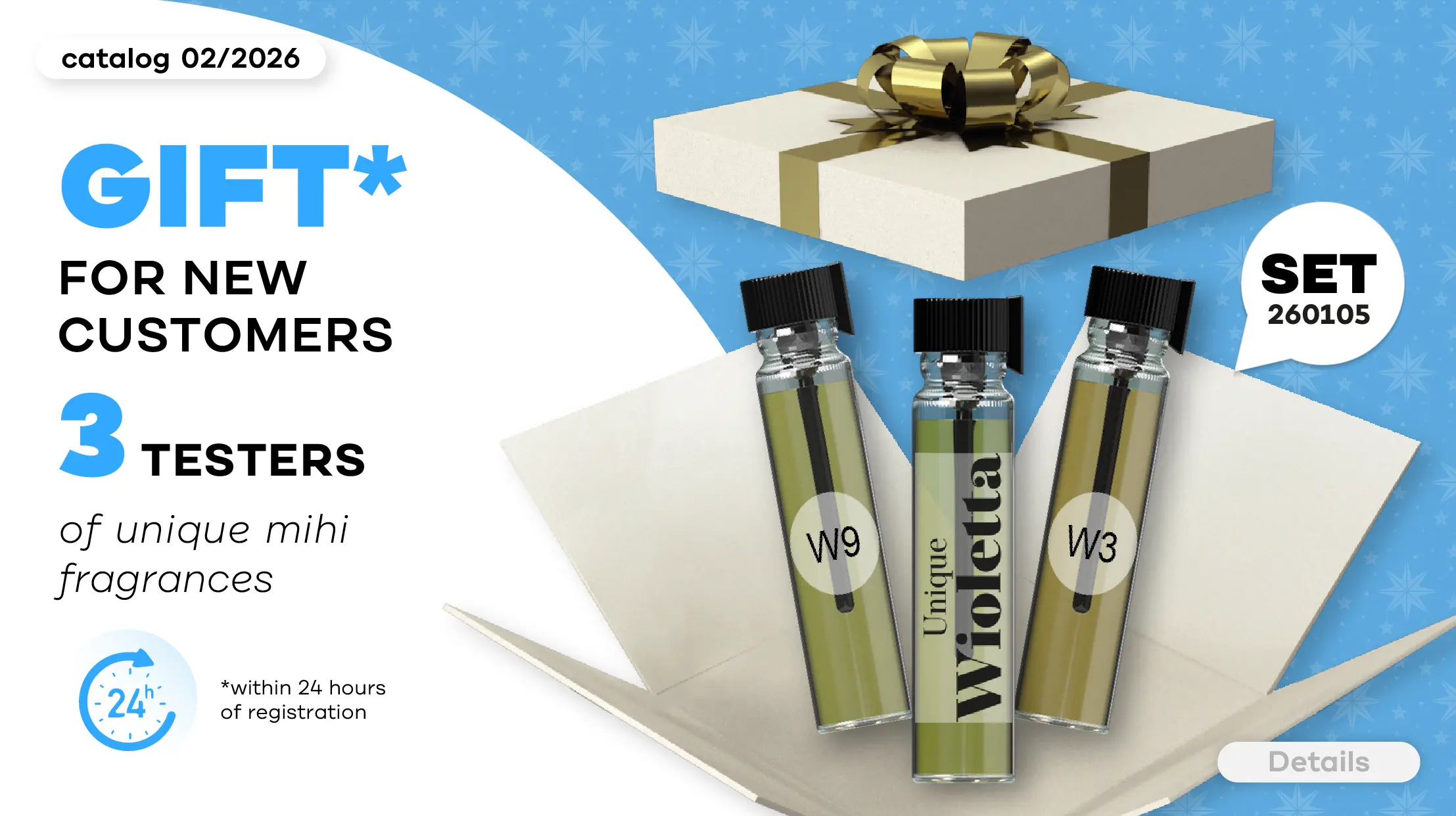 Super Bonus for New Customers in the period! Testers of 3 exclusive fragrances mihi!